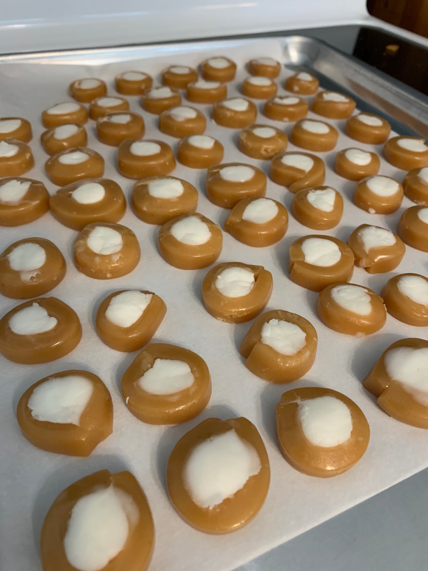 Cream center caramel